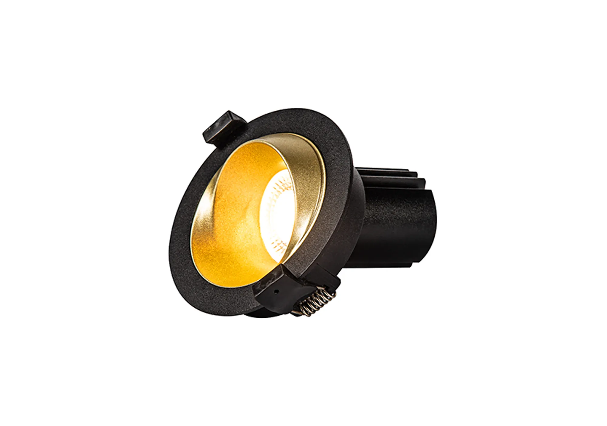 Bonia 12 Tridonic Powered 12W 3000K 1200lm 24° CRI>90 LED Engine Black/Gold Fixed Recessed Spotlight, IP20